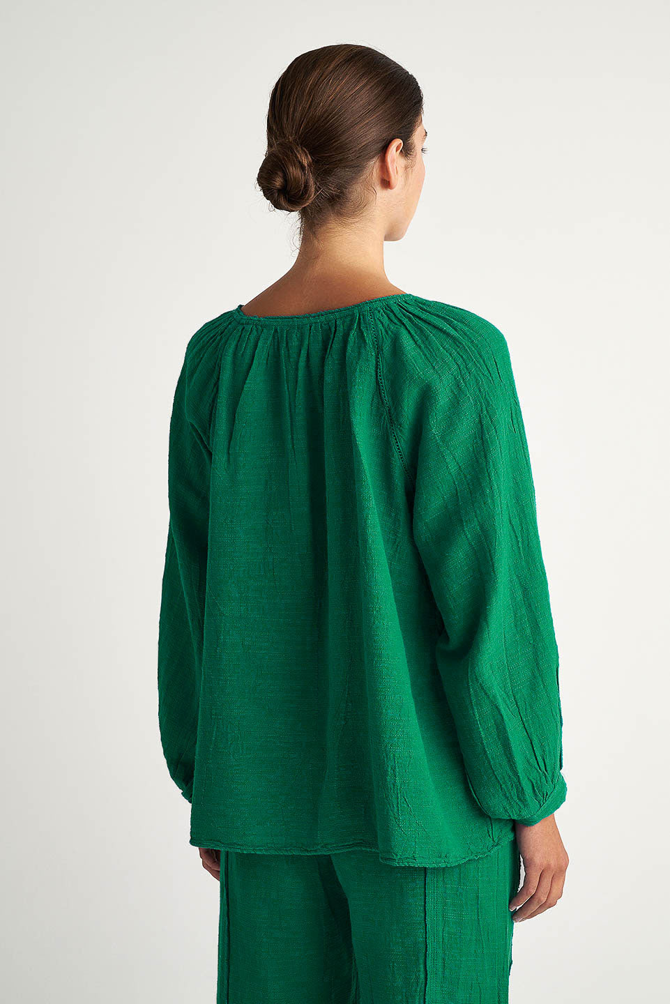 PEARL & CAVIAR OF GREECE - SAMPLE S/M -S24P5281 - LINEN COTTON VISCOSE - BLOUSE ONLY