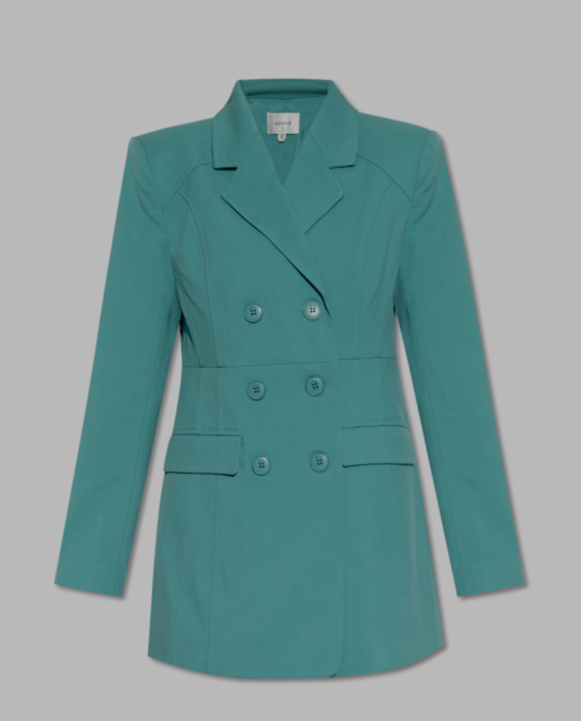 GESTUZ - CAISAGZ SLIM BLAZER TEAL