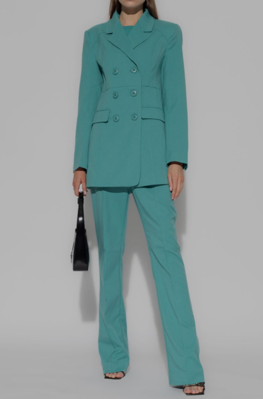 GESTUZ - CAISAGZ SLIM BLAZER TEAL