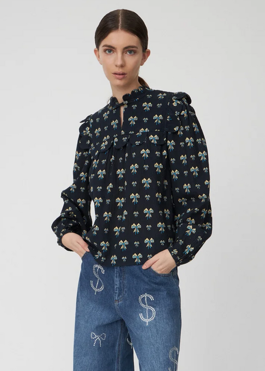 STELLA NOVA COPENHAGEN - BOW PRINTED BLOUSE