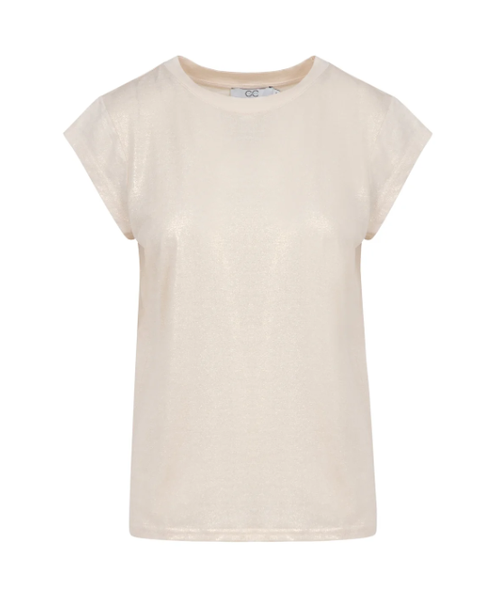 COSTER COPENHAGEN - CCH1186 METALIC TEE SAND/GOLD SHIMMER