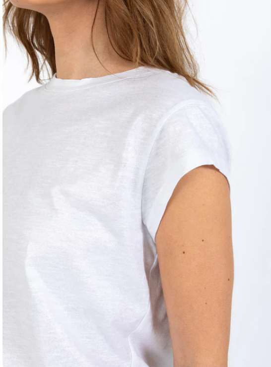 COSTER COPENHAGEN - CCH1186 METALIC TEE WHITE/SILVER SHIMMER