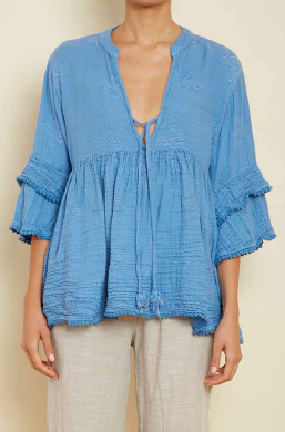 PEARL & CAVIAR SAMPLE S/M  - S21P4166 SILK BLEND TOP