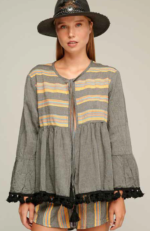 PEARL & CAVIAR SAMPLE S/M - S22P1182 SHRUG 100% COTTON