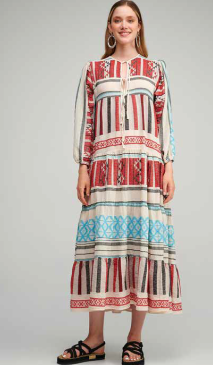 PEARL & CAVIAR SAMPLE S/M  - S23P6064 100% COTTON DRESS