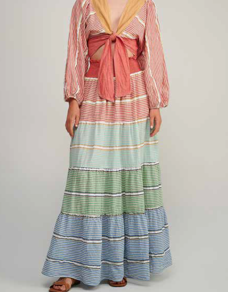 PEARL & CAVIAR SAMPLE S/M - S23P6252 MAXI SKIRT 100% COTTON