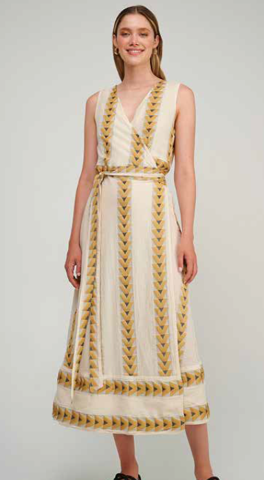 PEARL & CAVIAR SAMPLE S/M  - S23P6211 DRESS COTTON LUREX BLEND