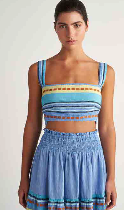 PEARL & CAVIAR OF GREECE - SAMPLE S/M -S24P5179 - 100% COTTON - CROP TOP