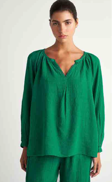 PEARL & CAVIAR OF GREECE - SAMPLE S/M -S24P5281 - LINEN COTTON VISCOSE - BLOUSE