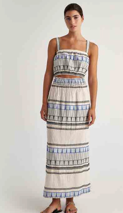 PEARL & CAVIAR OF GREECE - SAMPLE S/M -S24P5122 - COTTON/LUREX - SKIRT