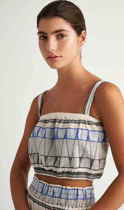 PEARL & CAVIAR OF GREECE - SAMPLE S/M -S24P5118 - COTTON/LUREX - CROP TOP