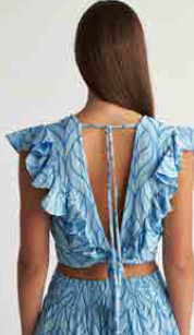 PEARL & CAVIAR OF GREECE - SAMPLE S/M -S24P5048 - COTTON/VISCOSE - CROP TOP