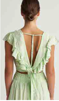 PEARL & CAVIAR OF GREECE - SAMPLE S/M - S24P5190 - SILK/COTTON/VISCOSE - CROP TOP