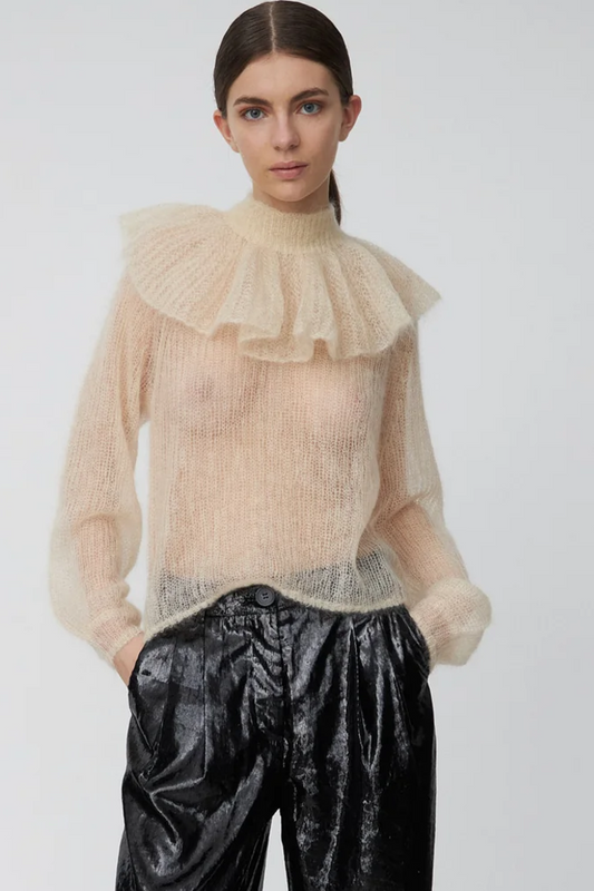 STELLA NOVA COPENHAGEN - DELICATE KNITTED SWEATER W/DETACHABLE COLLAR