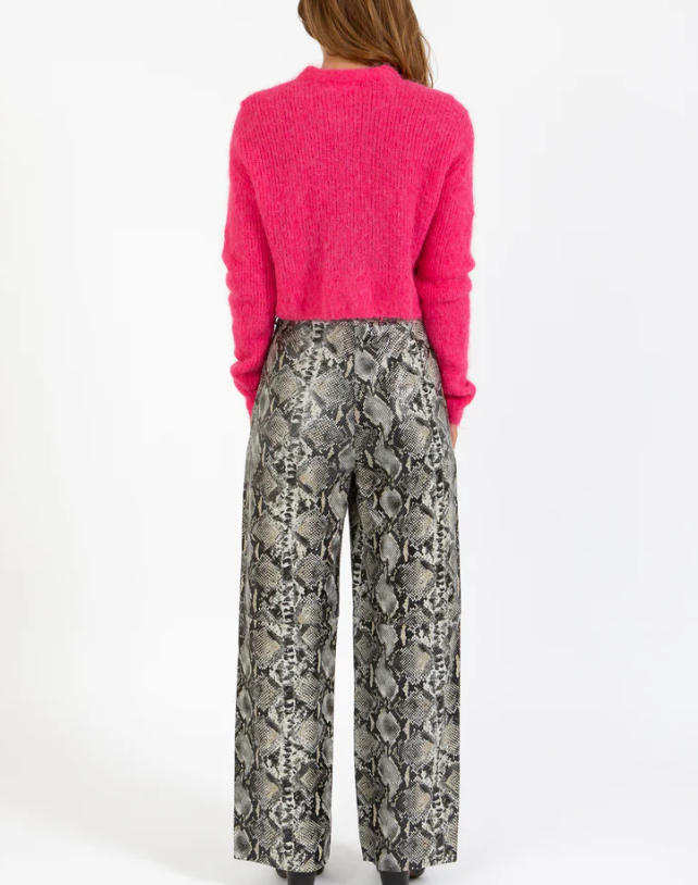 COSTER COPENHAGEN - LEATHER SNAKE PRINT PANT - SIZE 40 (SIZE 12-14)